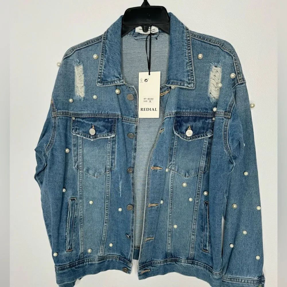 Redial distress denim jacket size medium